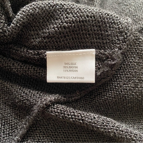Eileen Fisher Black Silk Blend Knit Button Blazer Sweater Women’s Size XL - Picture 8 of 9